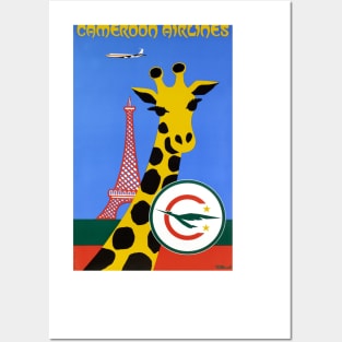 Vintage Travel Poster Cameroon Airlines Posters and Art